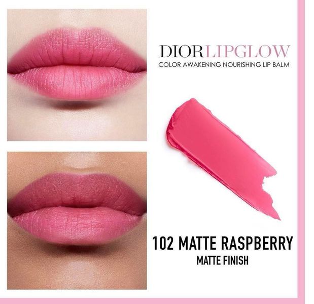 Son Dưỡng Dior 102 Matte Raspberry Màu Hồng Tím Hot Nhất